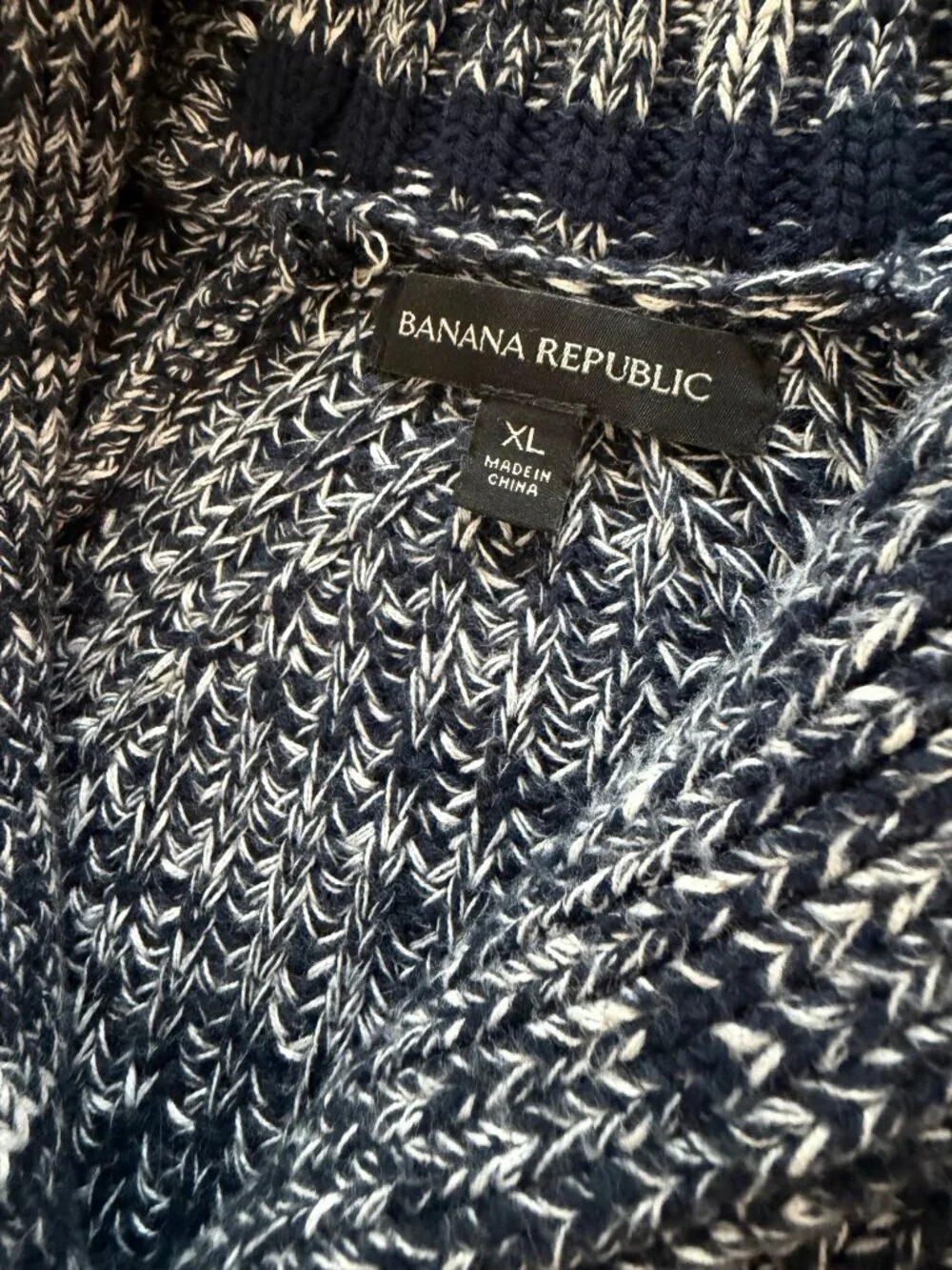 Banana Republic Mens Shawl Collar Button Front Cardigan Size XL Blue Gray Casual